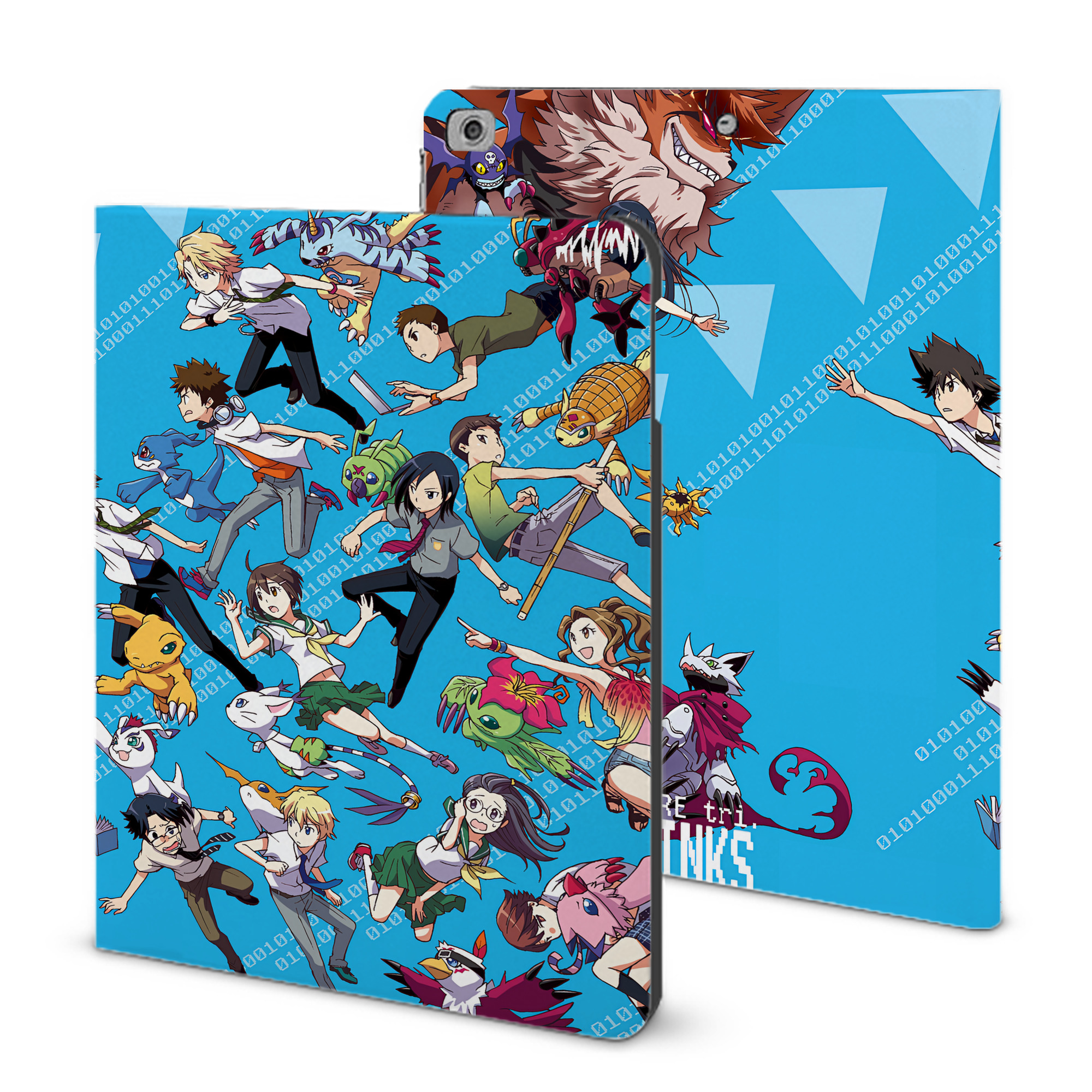 （画像用） Digimon デジタルモンスター/デジモン IPad ケース ブック型 PUレザー TPU 耐衝撃 軽量 薄型 ペン収納なし 全面保護 IPad 各モデル対応